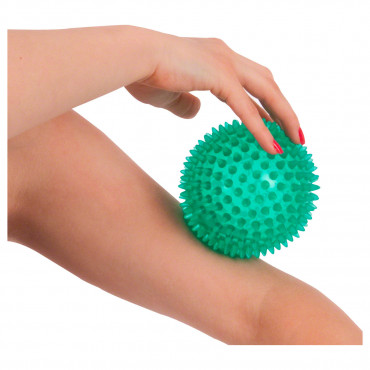 Masážna loptička ježko priemer 10 cm zelená