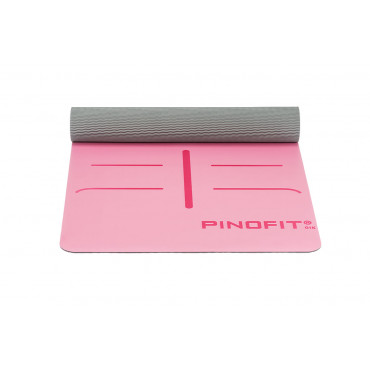 Pinofit cvičebná podložka pre jogu s navigačnými značkami ružová 180 x 60 x 0,4 cm