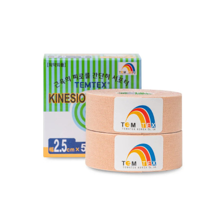 Temtex kineziotejp Classic béžová tejpovacia páska 2 x 2,5cm x 5m