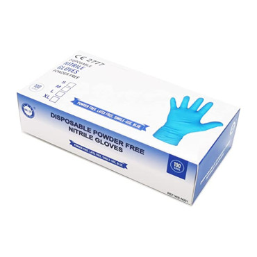 Jednorazové lekárske nitrilové vyšetrovacie rukavice 100 ks nepudrované modré 4,0 g L